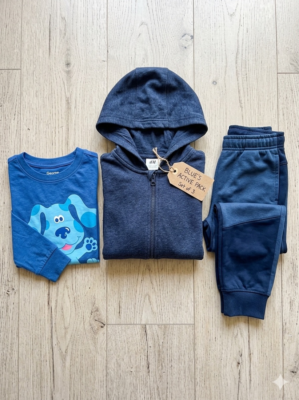 H&M Kids Basic Navy Blue Melange Full Zip Hoodie Fleece Jacket Size 2-4Y